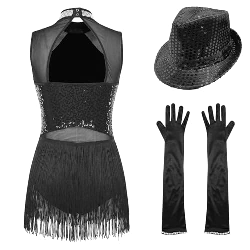 Robe de danse moderne à franges fluides pour salsa et chacha - 3