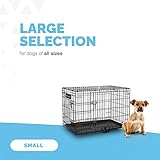 Furdreams 24-Inch Dog Cage Crate – Heavy Duty Black Metal Folding Crate with 2 Doors (Front & Side), Chew-Resistant Plastic Base Tray, and Carrier Handle – Ideal for Puppy Training (60 x 45 x 50cm) - Image 6