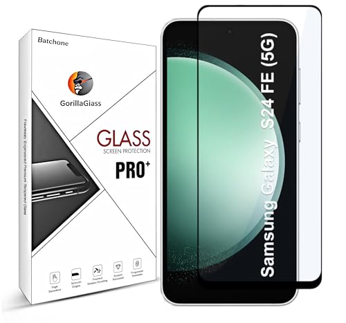 Image of BATCHONE Tempered Glass Screen Protector Compatible for Samsung Galaxy S24 FE 5G (Black) with Edge to Edge Coverage and Easy Installation kit