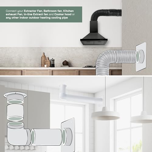 Vent Systems Ø120 mm Lüftungskanalverbinder Flansch gerade Lüftungsrohr Kunststoff Kanalverbinder Platte für Kühlung Heizung Lüftungssystem HVAC 12 cm