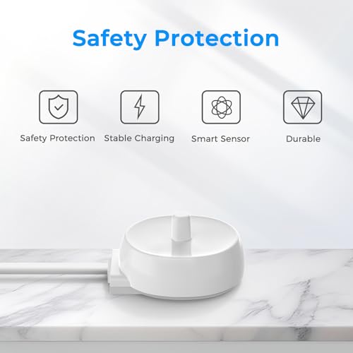 Image of Charger for Oral B iO Series 2 3 4 5 6, Pro 300 400 500 1000 3000 5000,Genius, Smart 360 2000 Electric Toothbrush Charger Base Model 3757, Inductive Charging Base Waterproof Power Cord