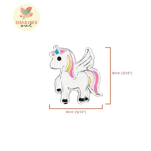 925 Sterling Silver Children's Rainbows and Unicorns Stud Earrings4