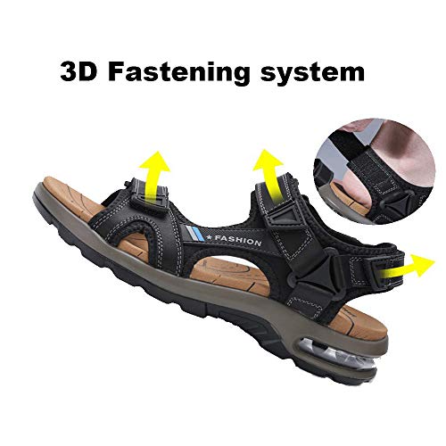 UPIShi Mens Fisherman Closed Toe Leather Sandals Soft Outdoor Adjustable Memory Foam Summer Shoes3