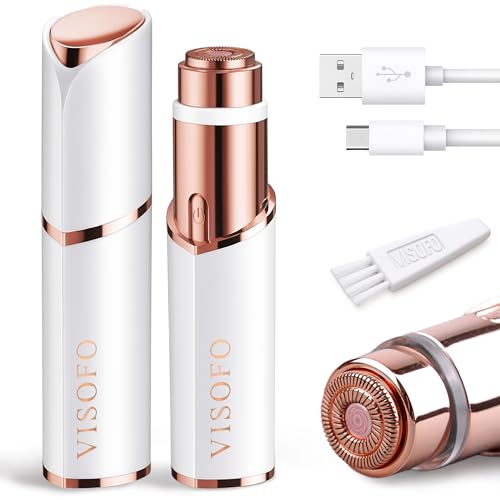 Facial Hair Removal for Women | Upper Lip Mustache Remover Device Face Shaver Woman Chin Peach Fuzz Electric Trimmer Dermaplane Female Razor Ladies Tweezers Lady Epilator Girls Gen3 by VISOFO