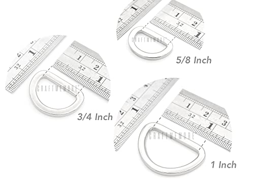 Craftmemore D Rings Purse Loop Flat Metal 5/8, 3/4, 1 Inch D-Ring Heavy Duty Findings For Bag Belt Strap Webbing Craft 10 Pack Ptdf (1 Inch, Antique Brass) #TOP2