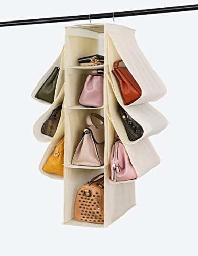 Hanging Purse Handbag Storage Organizer.Dust Cover Wardrobe Closet Organizer with 10 Pockets for Handbags Purses Clothing Homewares and Accessories