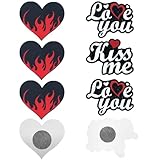 Cache Tetons Femme Invisible, 4 Paires Sexy Coeur Nip Couvertures jetables Nipple Pasties Autocollants Nipple Stickers pour Femmes Filles ﻿