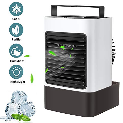 OVPPH Portable Air Conditioner Fan, Personal Air Cooler Fan Mini Evaporative Cooler Desk