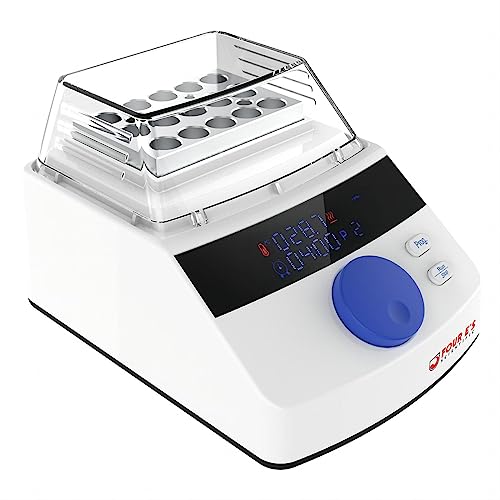 FOUR E'S SCIENTIFIC - FOUR E'S SCIENTIFIC Mini Digital Dry Bath Incubator with Clear Lid, 15 x 1.5ml Heating Block with Timing Control, Up to 212℉/100℃, ± 0.5°C Accuracy