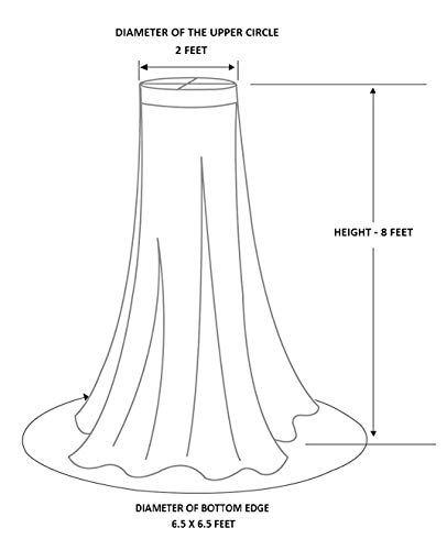 Image of Polyester Hanging Round Mosquito Net for Double Bed, King Size Bed (Purple)