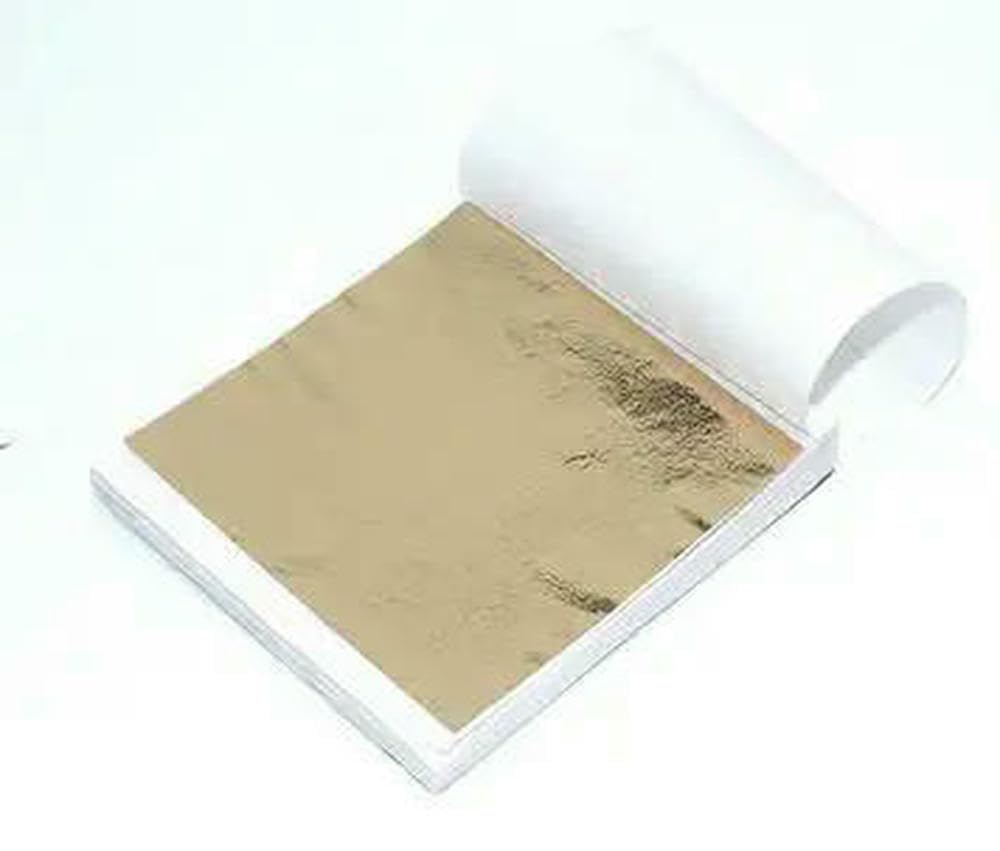 Gold Leaf Sheets, Multicolor Gold Leaf Foil Transfer Sheets 100 Pack For Crafts Gilding Decoration(Ancient Gold)