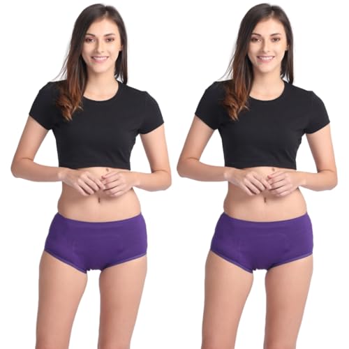 Image of Adira | Period Panty Boxer for Women | Boxer Fit for High Flow | with Support Patch for Pad | Leakproof & Skin Friendly | for School, Travel & Work | Patented | Pack of 2