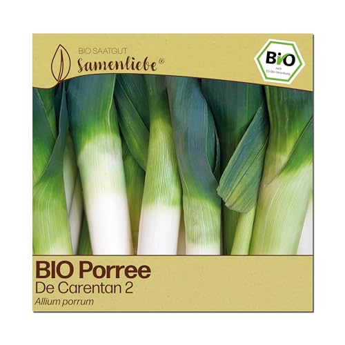 Samenliebe BIO Porree Samen | Winterlauch De Carentan 2 - Lauch - winterhart - samenfestes BIO Saatgut