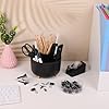 SKYDUE Black Office Supplies, Black Office Desk Accessories 10PCS, Pencil Holder for Desk, Stapler, Tape Dispenser, Scissors, Ruler, Clips and 1000pcs Staples, Desk Supplies Set