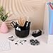 SKYDUE Black Office Supplies, Black Office Desk Accessories 10PCS, Pencil Holder for Desk, Stapler, Tape Dispenser, Scissors, Ruler, Clips and 1000pcs Staples, Desk Supplies Set
