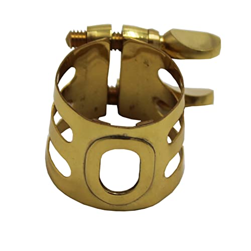 Pro Eastern music gold plated soprano saxophone hard rubber mouthpiece metal ligature Double Screws ligature brass