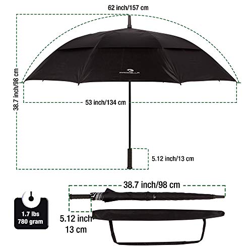 Procella Golf Umbrella Uv Protection, Windproof, Waterproof - Upf 50+ Sun Umbrellas For Walking, Golf And Sports - Superior Heavy Duty Automatic Uv Blocker - Matching Carrying Case #TOP2