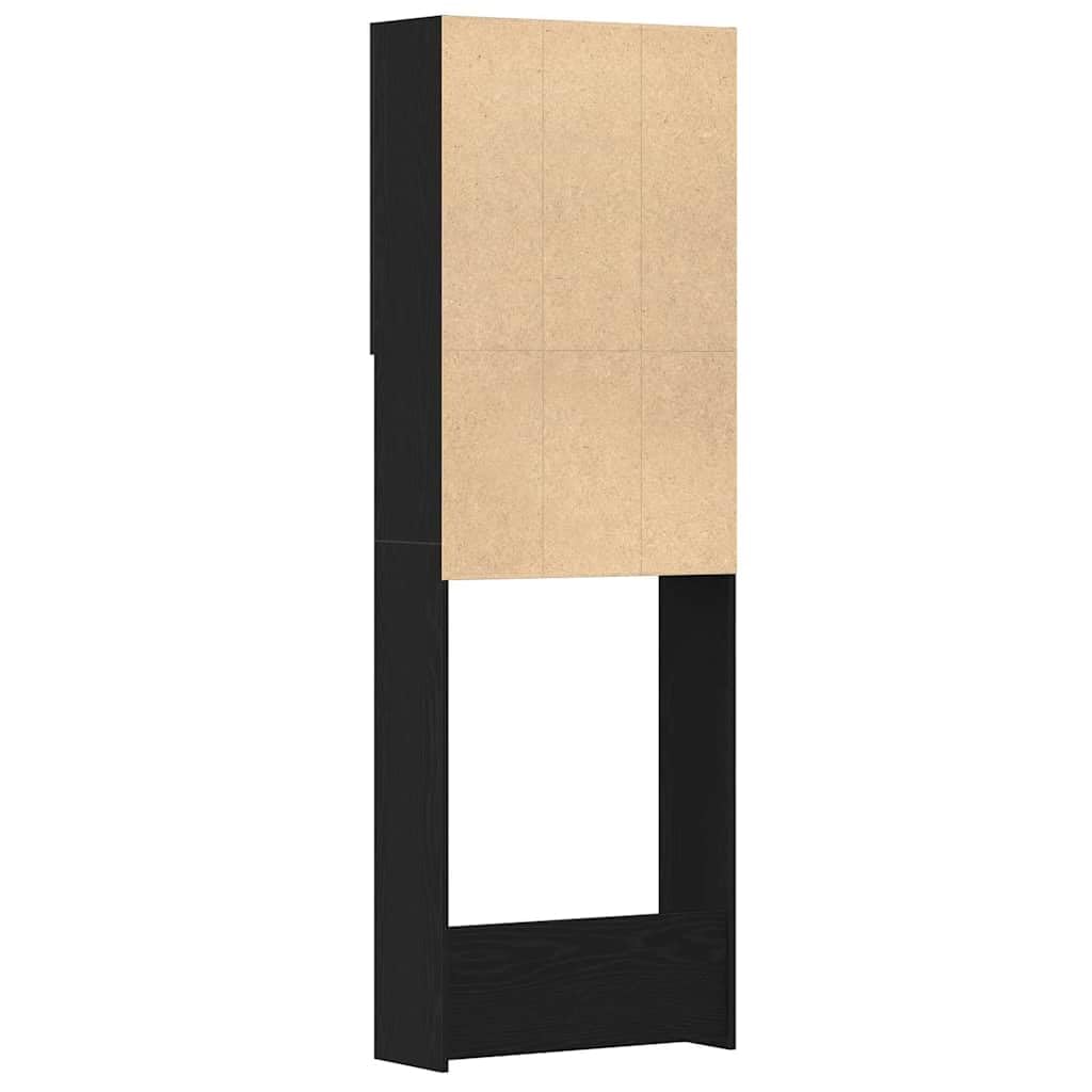 vidaXL Mobile per Lavatrice Rovere Nero 64x25,5x190 cm