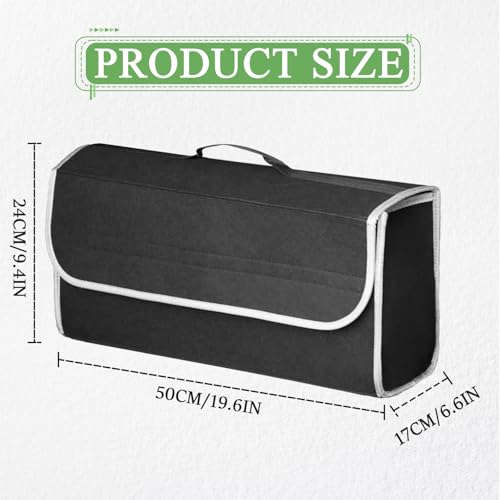 HIAHXC Kofferraum-Organizer-Tasche, Faltbare Kofferraum-Organizer-Aufbewahrung, rutschfeste Filz-Kofferraum-Tidy Tasche für Aufbewahrung von Auto-Werkzeugen & Innen-Deklutter - Geeignet für alle