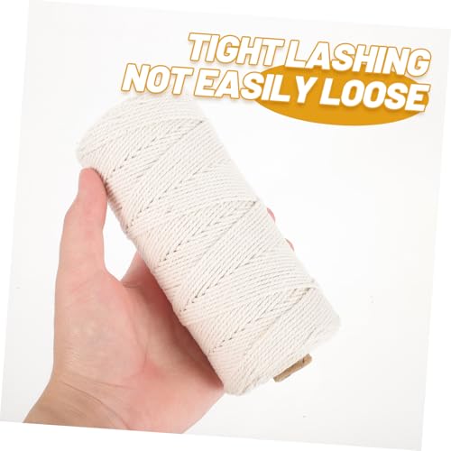 Cuerda de algodón de macramé flexible de 3mm beige para manualidades y tapices 8