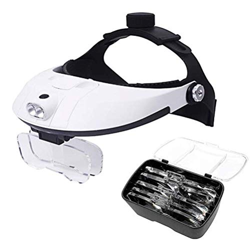 Loupe avec bandeau lumineux à LED mains libres grossissante 1X à 3.5X pour loisirs