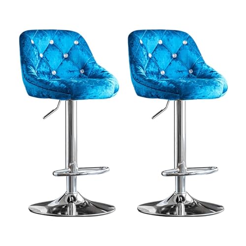 CAFIEDR s Set of 2, Adjustable Counter Height Stool Chairs for Kitchen Island, Home, Dining Room, Bistro,Blue-High:75CM