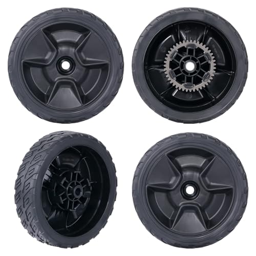 CheeMuii 4 Pack HRN216 Lawn Mower Wheels Kit 2 Rea