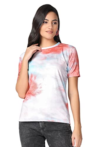 Image of Leriya Fashion Women's Rayon Regular Fit Striped Tie-Dye Top With Half Sleeves for Office Wear, Casual Wear Western Short Sleeve Pajama Sleep