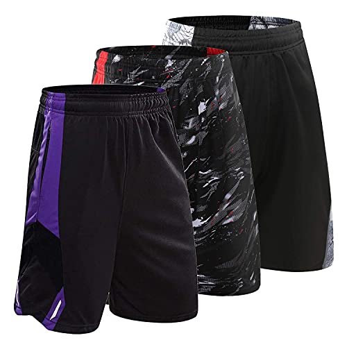 1Bests 3PCS / Set Men's Running Shorts Quick Dry Running Shorts Basketball Pants Sports Pants (3pcs Short/Set18,5XL)
