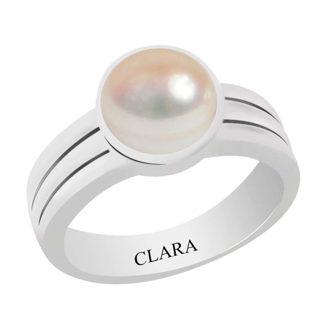 clara Certified Pearl (Moti) 4.8cts or 5.25ratti Stunning Silver Ring for Men and Women-picture-39