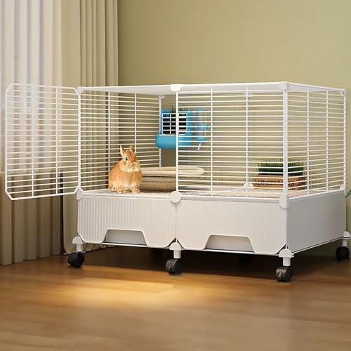 Cage à lapin d'intérieur et clapier anti-éclaboussures avec conception cryptée sécurisée