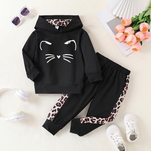 Toddler Baby Girls Clothes Long-sleeve Tie Dye Hoodie Sweatshirt Joggers Pants Hooded Outfits Set4