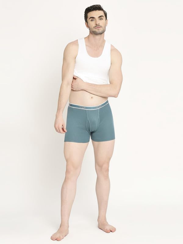 Image of VIP Advanta 100% Ribbed Cotton Fabric Trunk Combo Set for Mens with Covered Elastic Waistband
