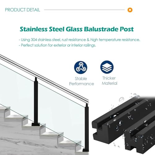 Poste de balaustrada premium de acero inoxidable ranurado de 105cm 8