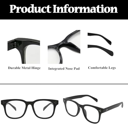 Image of LJCZKA Blue Light Blocking Glasses for Women Men Retro Square Frame Computer Gaming Glasses Anti Eyestrain Eyeglasses