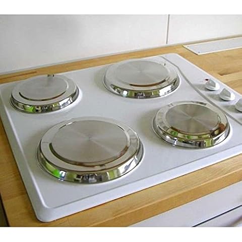 Viccilley 4pcs Hob Covers, Reusable Stainless Steel Kitchen Oven Cooker Ring Protector Metal Covers Universal Stove Top Burner Covers Electric Range Furnace Cover (17-21cm) Cover