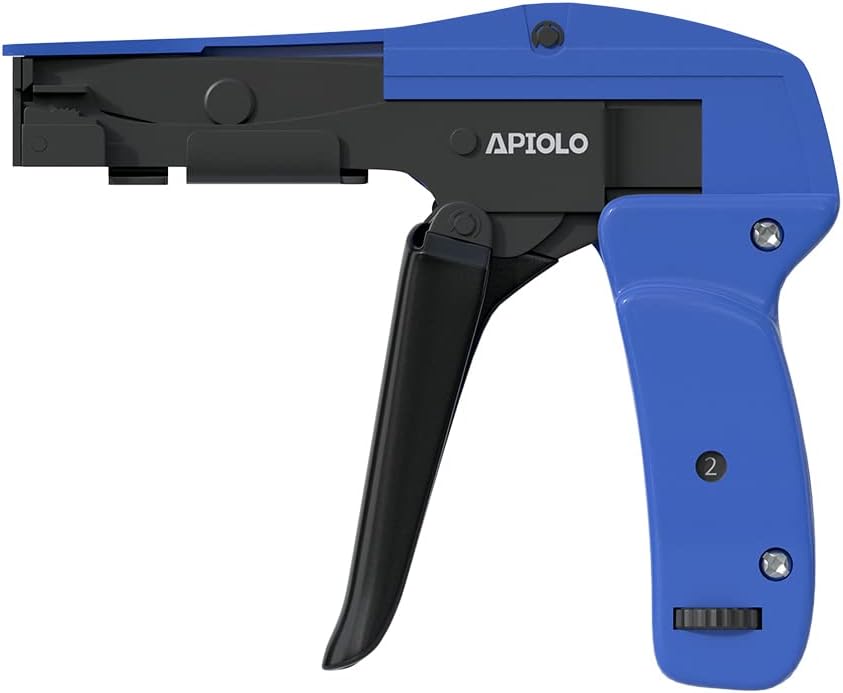 Cable Tie Gun, Ergonomic Hand Operated Fastening Zip Tie Gun, Adjustable Tension to Fasten, Cutting with 1-3 Tension Setting, Blue, 6.29 Inches Length Fastening Cable Tie Tool
