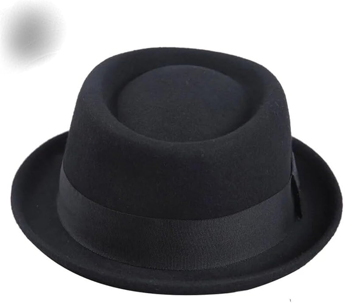 Chapeau à bord large en feutre de laine noir : bord asymétrique, ruban amovible - Canada