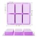 TDHDIKE 4 Pack Rectangle Silicone Soap Molds(Blue & Pink & Green & Purple), 6 Cavities Silicone Baking Mold DIY Handmade Soap Making, Muffin, Loaf, Brownie, Cornbread and More