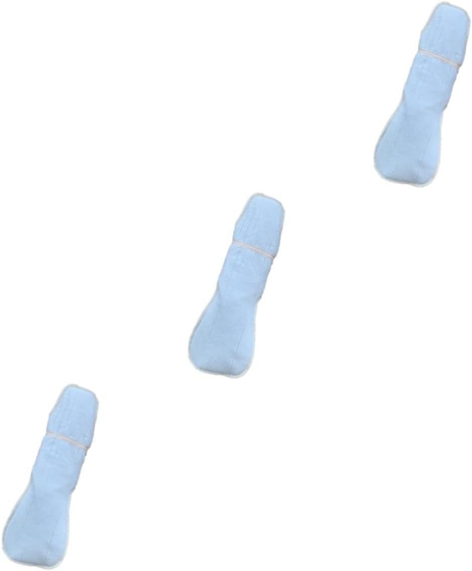NOLITOY 3 Pcs Cotton Reusable Pads for Women Sanitary Napkins Long Length Breathable Washable Menstrual Pad Side Leak Protection 29cm Random Color