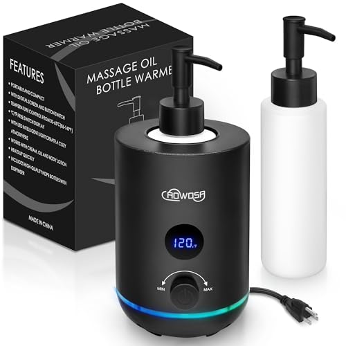 Massage Oil Warmer Bottle Professional Electric Lotion Digital Heater for SPA, Portable Oil Warmer...