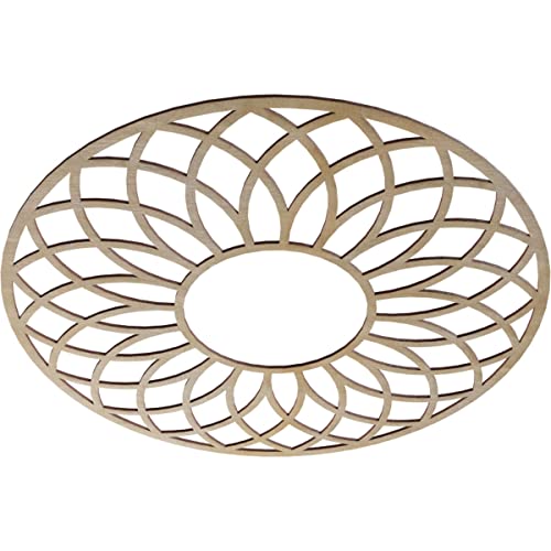 Image of Ekena Millwork 34 inchOD x 11 5 /8 inchID x 1 /4 inchT Cannes Wood Fretwork Pierced Ceiling Medallion, Birch