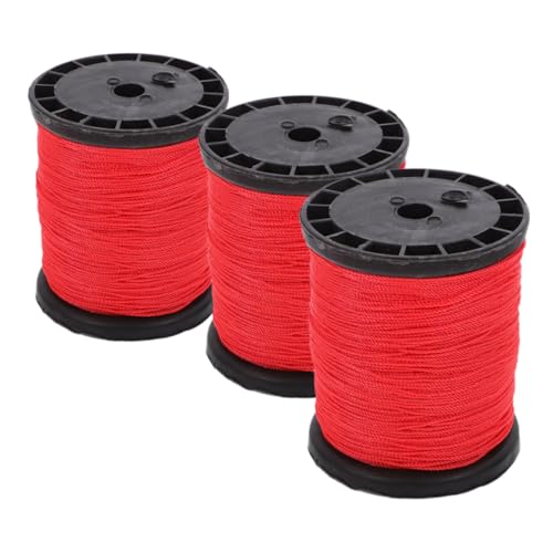 UTHCLO 3 Rolls Nylon Masonry String Line Weather-resistant Twisted Cord for Bricklaying Construction Outdoor Projects Flexible Non-stretch Cord for Builders