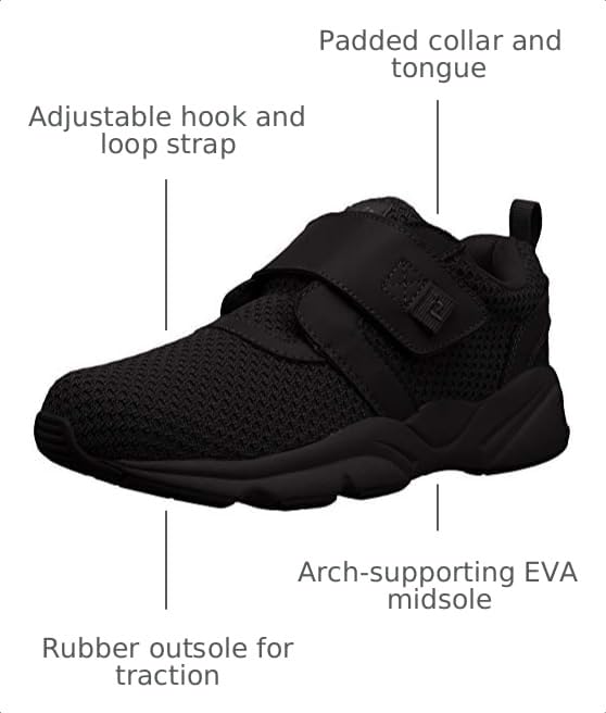 Image of Propet Womens Stability Strap Walking Walking Sneakers Shoes - Black