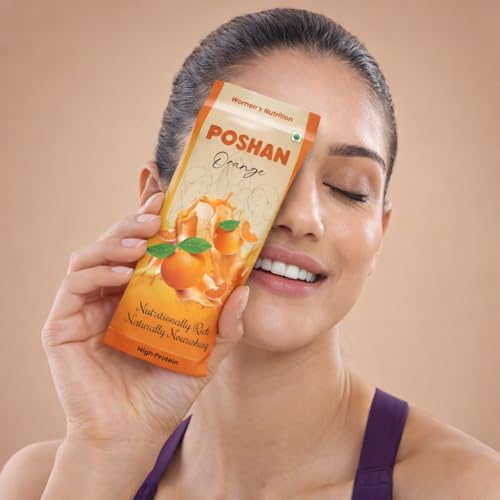 Image of POSHAN Women's Nutrition Orange Protein Bar, 40 g | 8g Protein with 4G Fiber |No Added Sugar, 100% Vegetarian & Gluten-Free| Made with Dates, Ragi and Superfoods|, No Trans Fat| Pack of 1