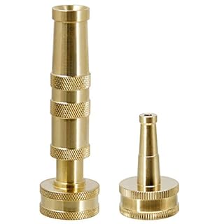 Twinkle Star Solid Brass Heavy Duty Adjustable Twist Hose Nozzle Jet Sweeper Nozzle, TWIS3231