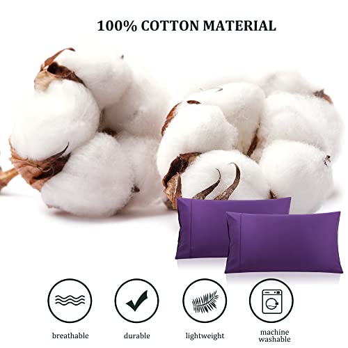 PiccoCasa Pillowcases 2 Pack Cotton Pillow Cases with Zipper Closure Soft & Comfortable Pillow Cases 50x90cm Grape - Image 2