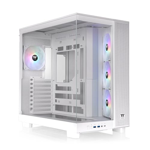Image of Thermaltake View 380 XL TG ARGB; 4x120mm ARGB Lite Fans Included; 360mm Radiator Support; 420mm GPU Clearance; Hidden Connector Support; Dual Chamber; Snow; CA-11E-00M6WN-AZ