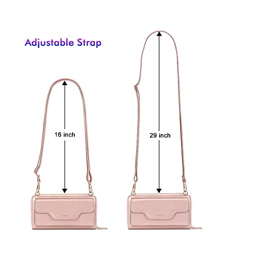 Image of nuoku Small Purse for Women, RFID Blocking Wristlet Wallet, Crossbody Clutch with Cell Phone Pocket