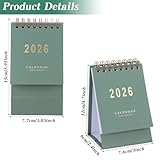 Tyqour Mini Desk Calendar 2025-2026 Small Desk Calendar Oct 2025 to Dec 2026 Desktop Calendar for School, Home and Office Supplies (Green) - Image 2